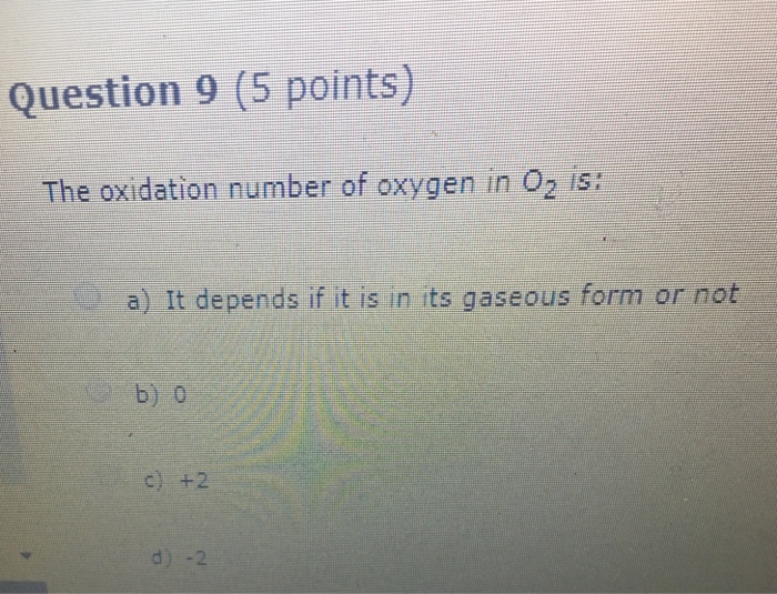 oxygen gaseous