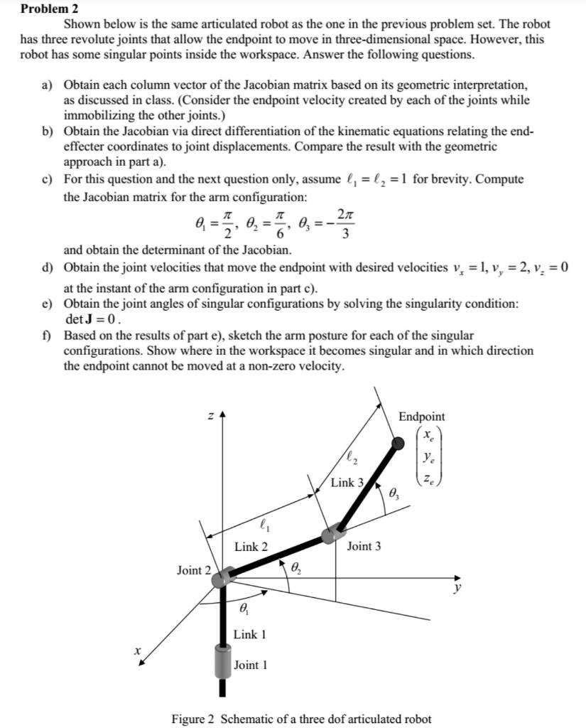 Problem 2 Shown below is the same articulated robot | Chegg.com