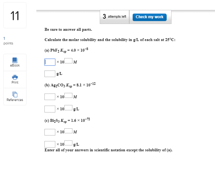 Solved Calculate The Molar Solubility And The Solubility In | Chegg.com