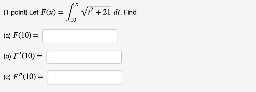 Solved х V 21 Dt Find 1 Point Let F X 10 A