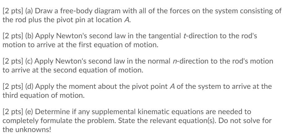 Solved Question 1 (20 points) Consider the situation of a | Chegg.com