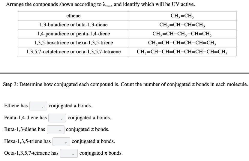 Solved Arrange the compounds shown according to max and | Chegg.com