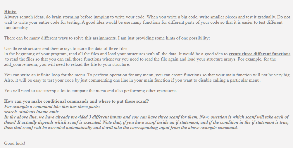 In this Assignment you will develop a file I/O based | Chegg.com