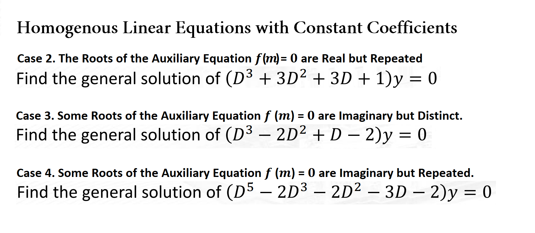 Solved Homogenous Linear Equations with Constant | Chegg.com