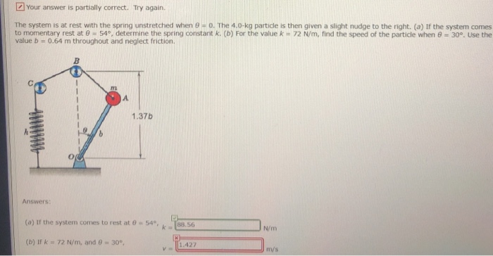 Solved Your answer is partially correct. Try again. The | Chegg.com