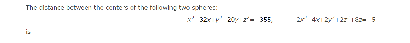 Solved The distance between the centers of the following two | Chegg.com