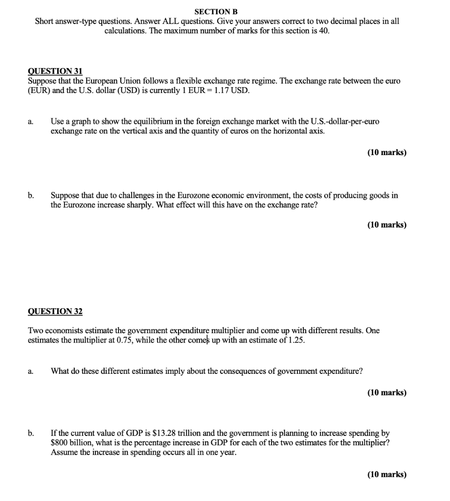 Solved SECTION B Short Answer-type Questions. Answer ALL | Chegg.com