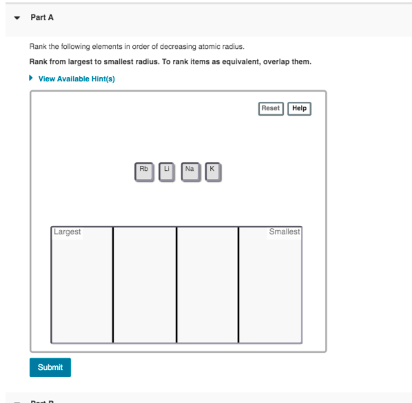 Solved Rank the following elements in order of decreasing | Chegg.com