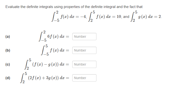 Solved Evaluate The Definite Integrals Using Properties Of