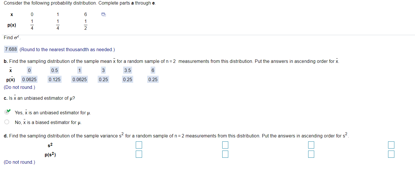 Solved Consider The Following Probability Distribution C Chegg Com