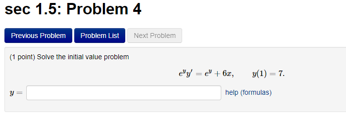 Solved sec 1.5: Problem 4 Previous Problem Problem List Next | Chegg.com