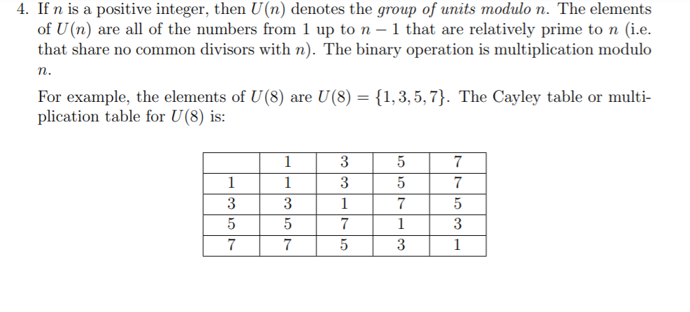 4 If N Is A Positive Integer Then U N Denotes The Chegg Com