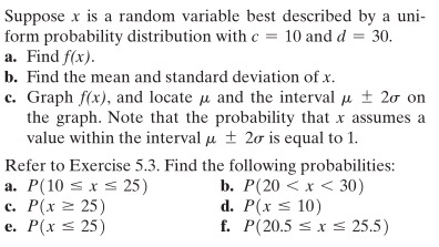 Solved Suppose x is a random variable best described by a | Chegg.com