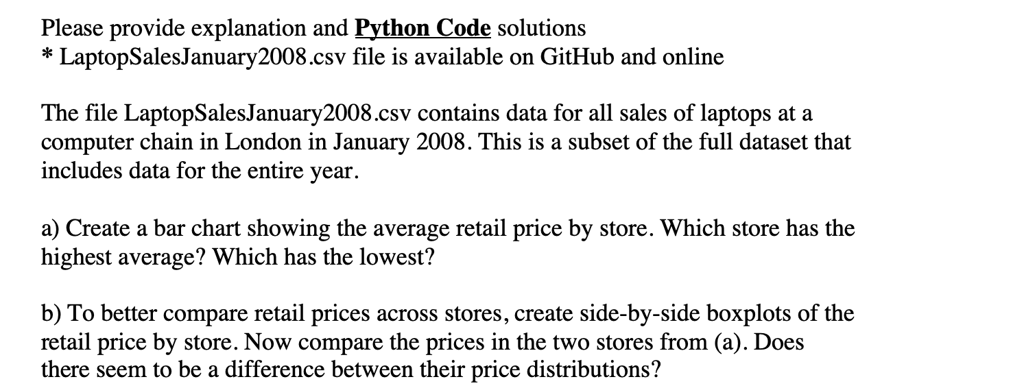 Solved Please provide explanation and Python Code solutions | Chegg.com