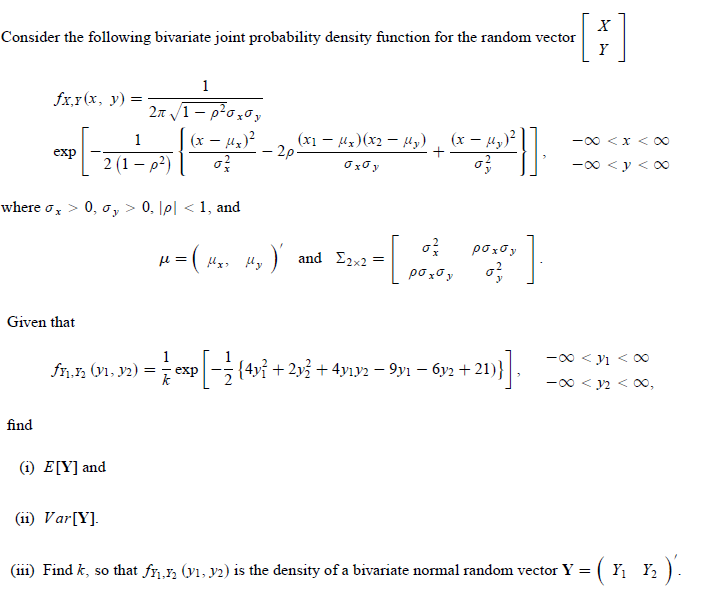 Solved Consider the following bivariate joint probability | Chegg.com