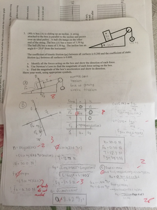 Solved A Box (a) Is Sliding Up An Incline. A String Attached 