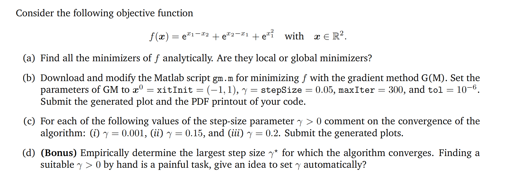 Solved Consider the following objective function f(x) = | Chegg.com