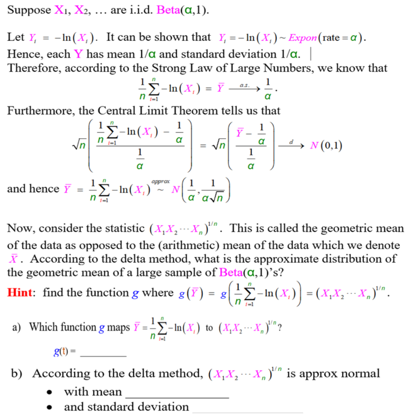 Solved Suppose X1 X2 Are I I D Beta A 1 Let Y Chegg Com