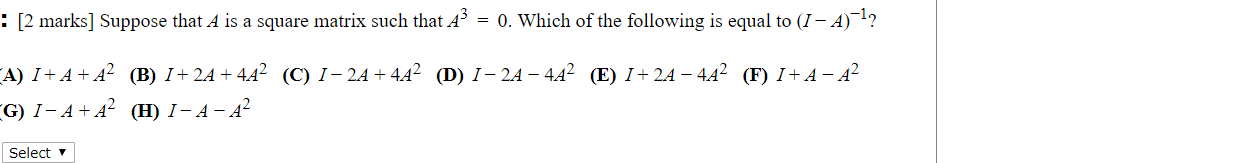 Solved : [2 marks] Suppose that A is a square matrix such | Chegg.com