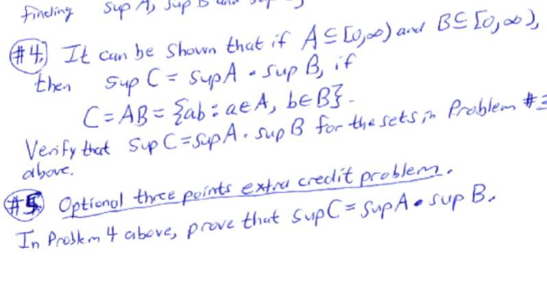 Solved (\#4.) It Can Be Shown That If A⊆[0,∞) And B⊆[0,∞), | Chegg.com