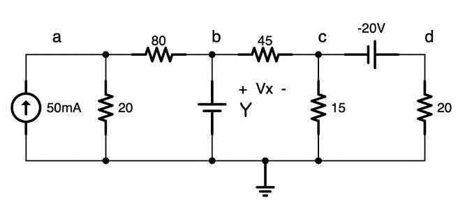 Solved Using nodal analysis, calculate the value of Vx, if | Chegg.com