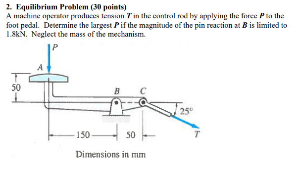 Solved 2. Equilibrium Problem (30 points) A machine operator | Chegg.com