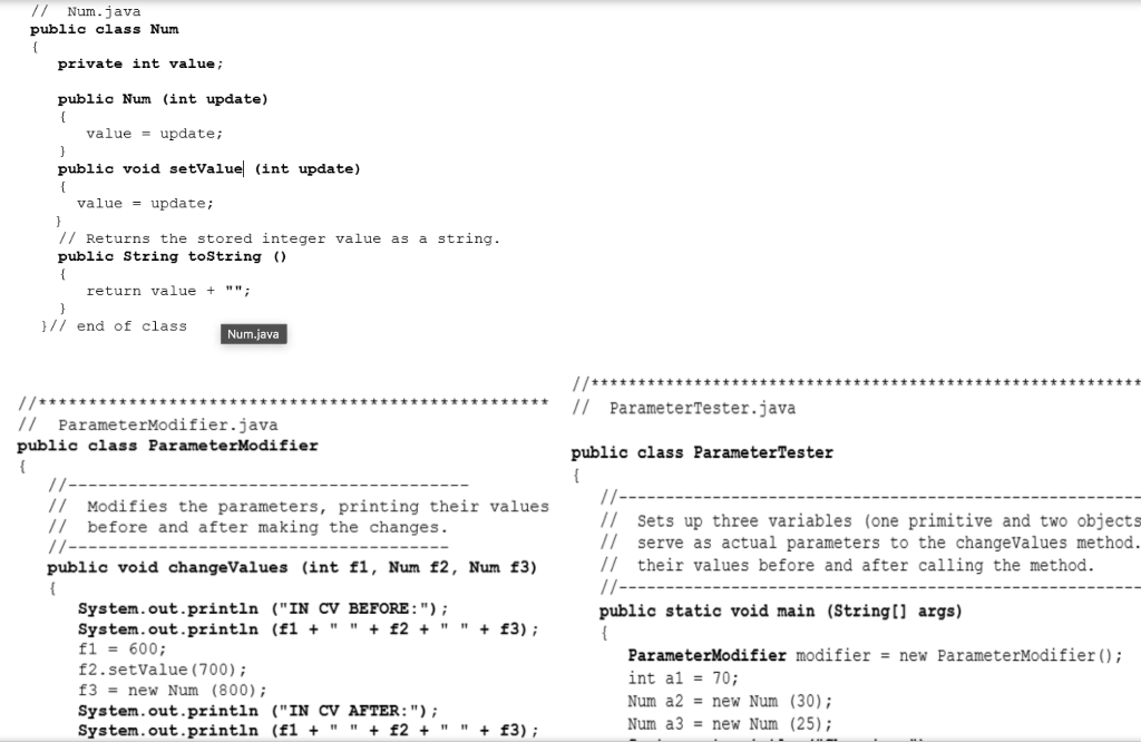 Solved // Num.java public class Num private int value; | Chegg.com
