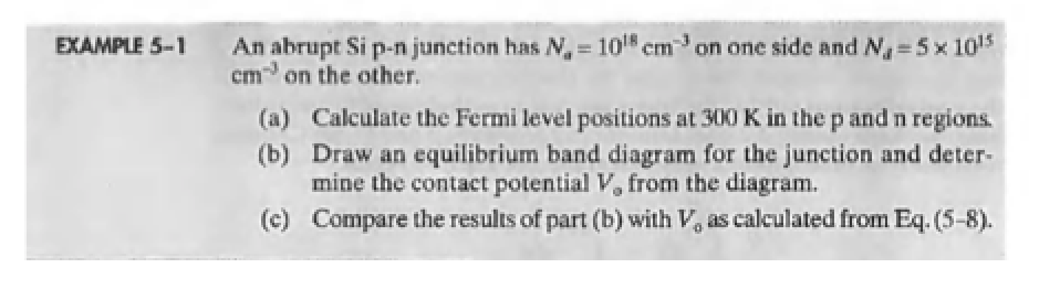 An abrupt Si p-n junction has Na=1018 cm−3 on one | Chegg.com