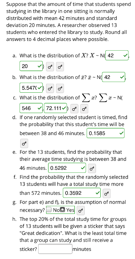 Solved Suppose that the amount of time that students spend | Chegg.com