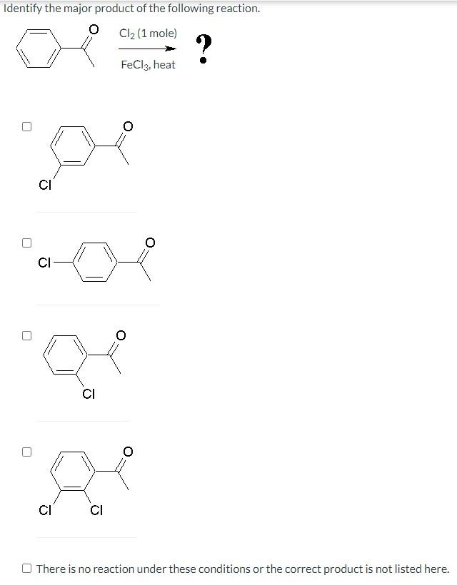 Solved Identify The Major Product Of The Following Reaction. | Chegg.com