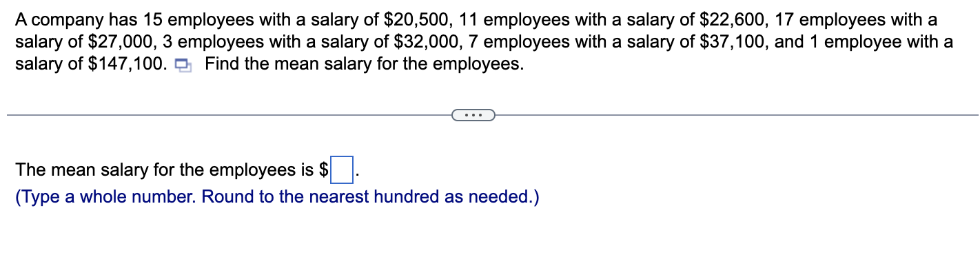 Solved A company has 15 employees with a salary of | Chegg.com