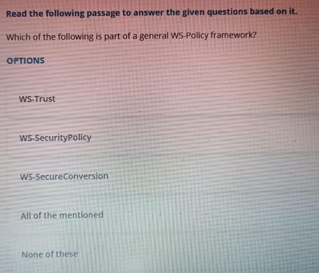 Solved Read the following passage to answer the | Chegg.com