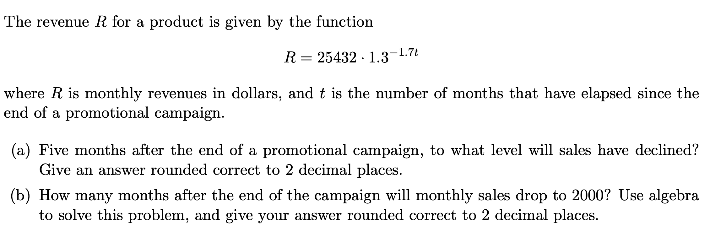 Solved The revenue R for a product is given by the function | Chegg.com
