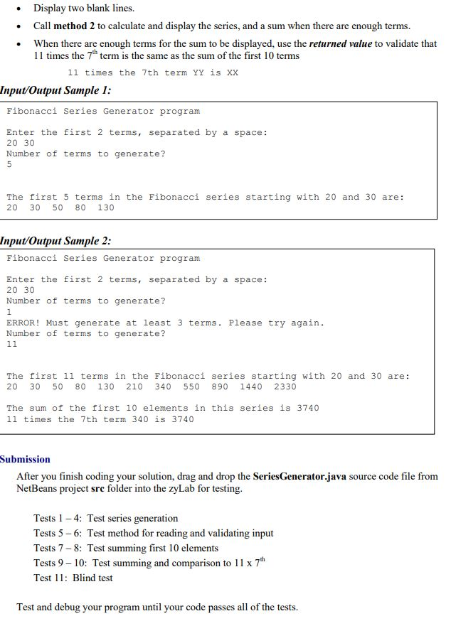 Solved Program Concept The Fibonacci series is a sequence of | Chegg.com