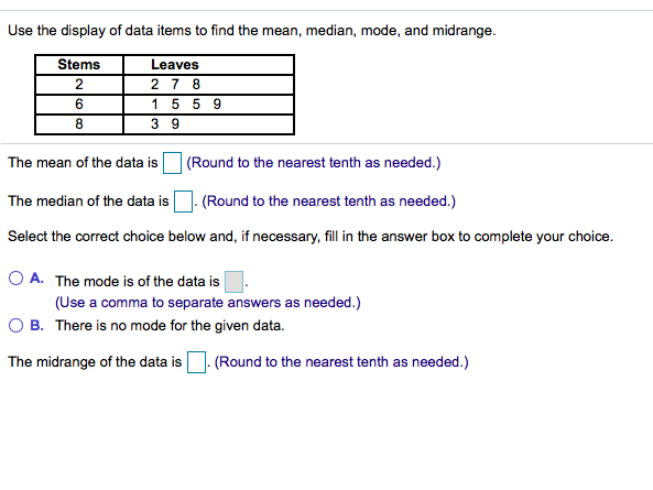 Solved Use the display of data items to find the mean, | Chegg.com