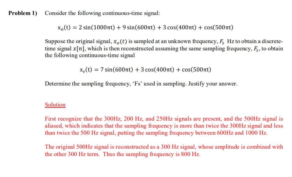 How To Find Sampling Frequency Of A Signal