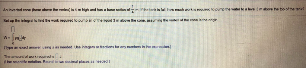 Solved 1 An inverted cone (base above the vertex) is 4 m | Chegg.com