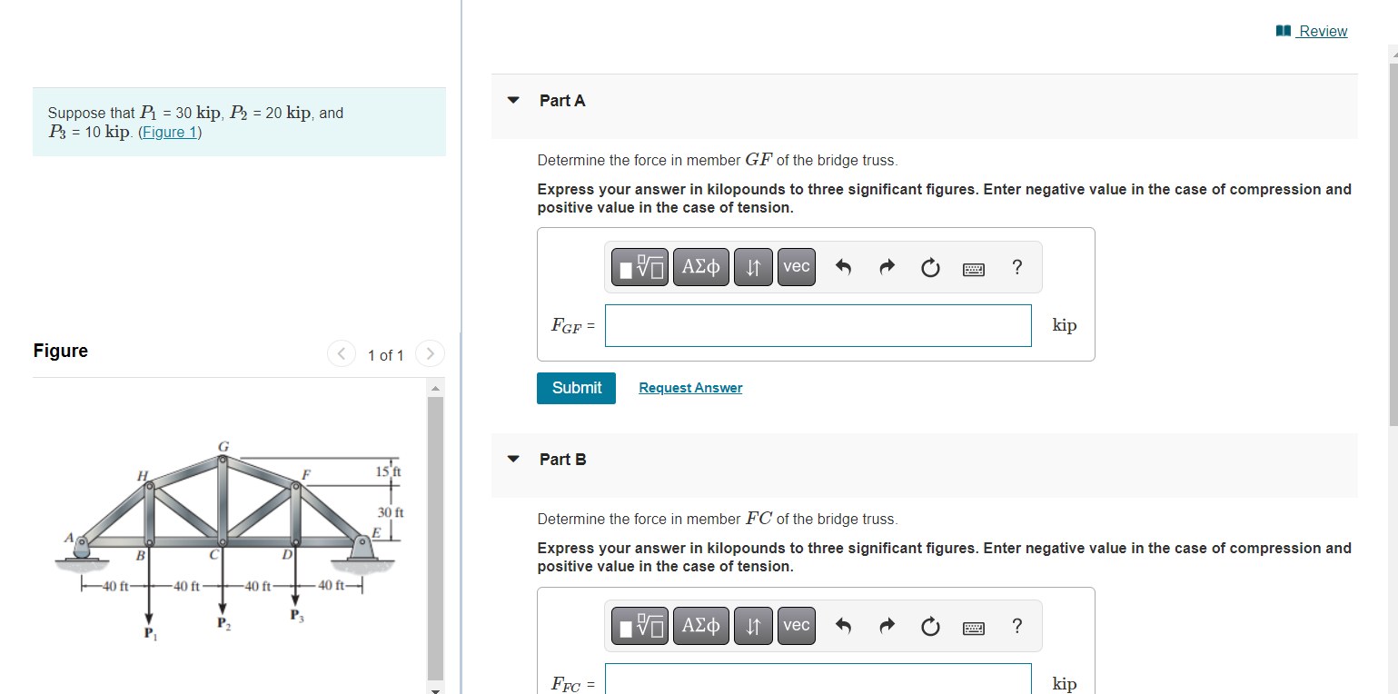 Solved Suppose That P1=30 Kip, P2=20 Kip, And P3=10 Kip. | Chegg.com