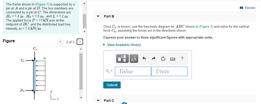 Solved Review Part A The frame shown in (Figure 1) is | Chegg.com