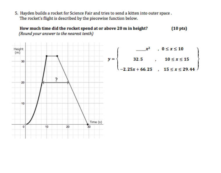 Solved 5. Hayden builds a rocket for Science Fair and tries | Chegg.com
