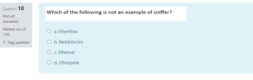 Solved Question 10 Which of the following is not an example | Chegg.com