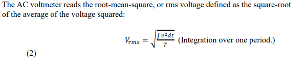 Solved The AC voltmeter reads the root-mean-square, or rms | Chegg.com
