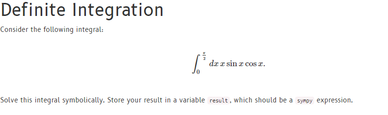 Solved Definite Integration Consider the following integral: | Chegg.com