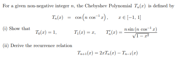 Solved For a given non-negative integer \\( n \\), the | Chegg.com