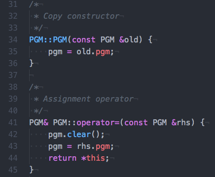 c copy assignment operator vector