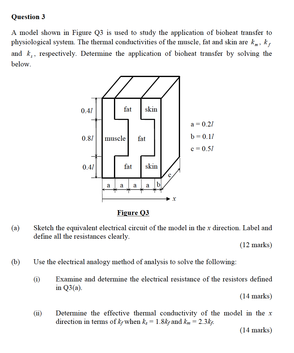 Question 3 2 A model shown in Figure Q3 is used to | Chegg.com
