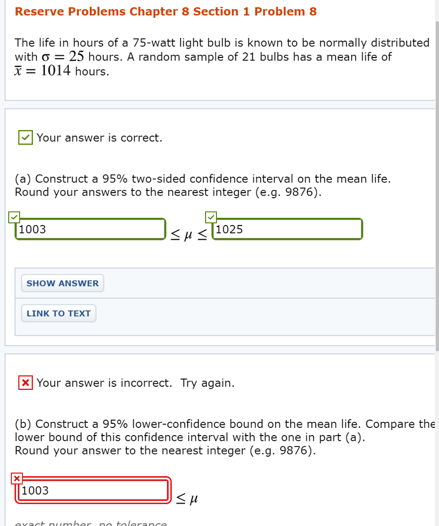 Solved Reserve Problems Chapter 8 Section 1 Problem 8 The | Chegg.com