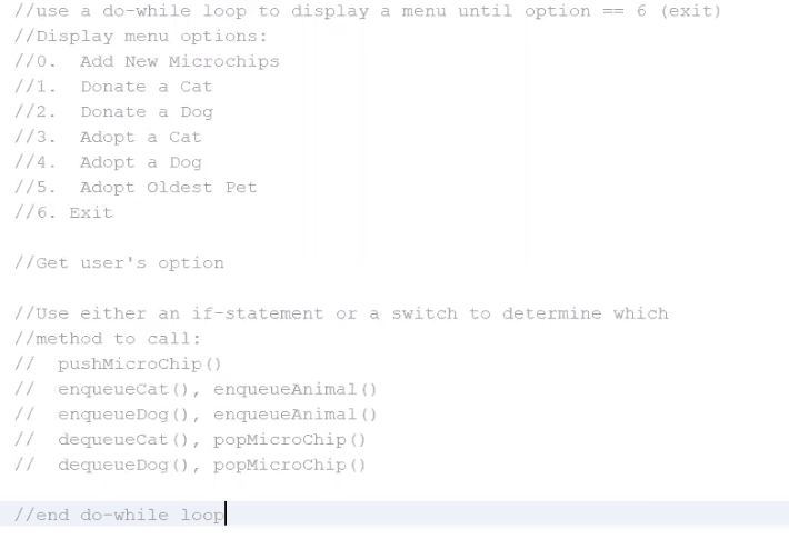 Solved //use a do-while loop to display a menu until option | Chegg.com