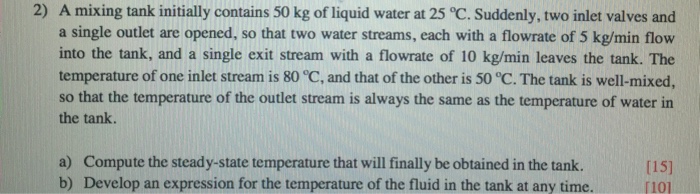 Solved A Mixing Tank Initially Contains 50 Kg Of Liquid 