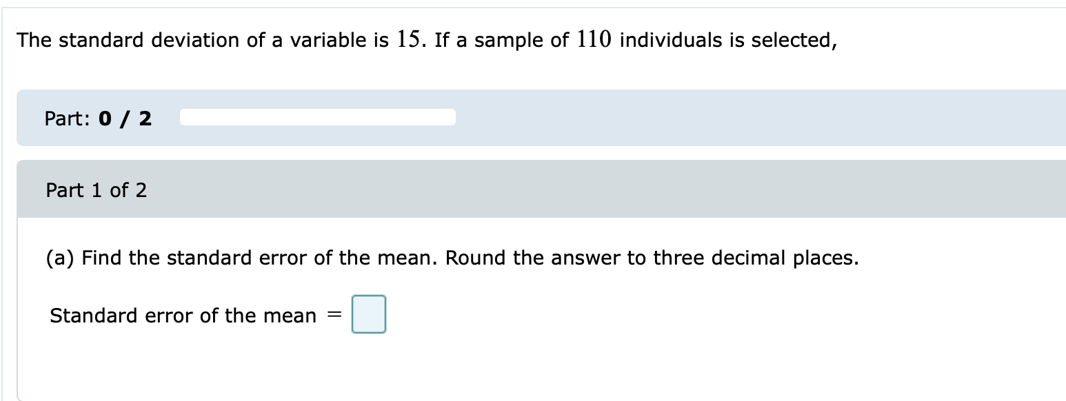 Solved What is the mean of the sample means? The mean of the | Chegg.com